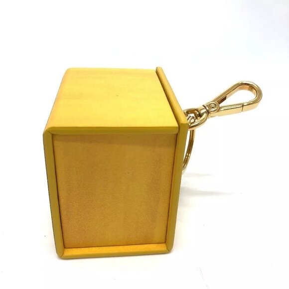 FENDI 7AR894 logo/accessories mini box charm Key Holder yellow/GoldHardware - Picture 3 of 9